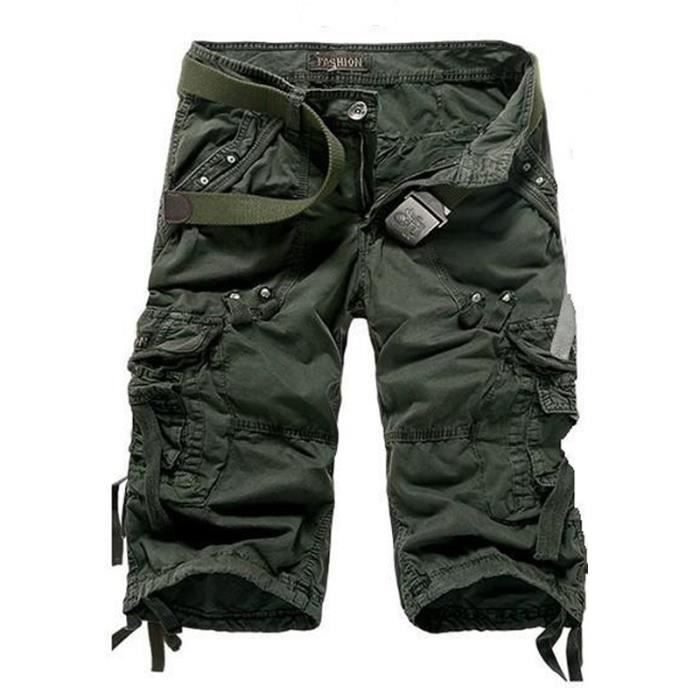 Short Cargo Homme Été - Bermuda Léger En Polyester Avec Poches - Coupe Décontractée - Taille S à 3XL