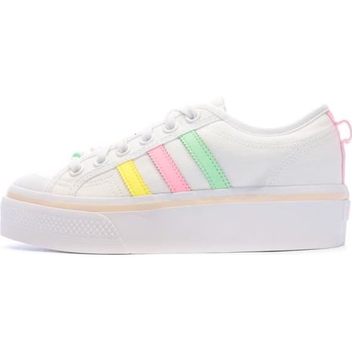 Baskets Blanches Femme Fille Adidas Nizza Platform ADIDAS