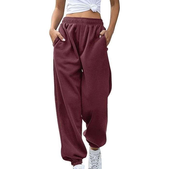 Pantalon Sarouel Femme – Jogging Ample Taille Haute, élastique Avec Poches – Idéal Yoga, Fitness, Décontracté