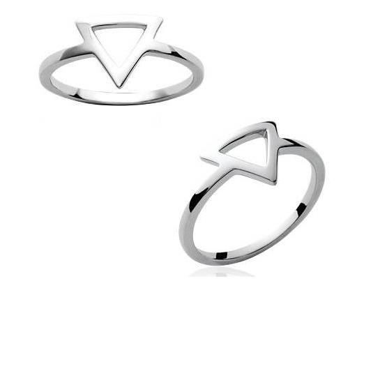 Les Plaisirs De Stella Pendentif Argent 925/000 Rhodié – Triangle Arrondi à La Base, 24 Mm, Sans Chaîne