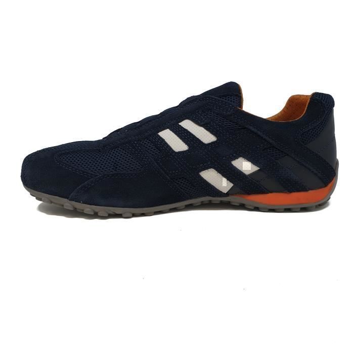 Geox Basket - Geox - U Snake L - Cuir - Confort exceptionnel - Homme - Dark Grey/ Off White