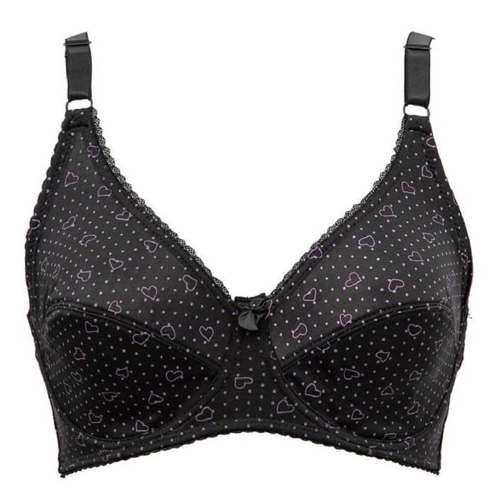 Soutien-gorge Noir à Motifs Fleurs - Taille 85D, Avec Armatures, Lingerie Grande Taille, Neuf Avec étiquettes
