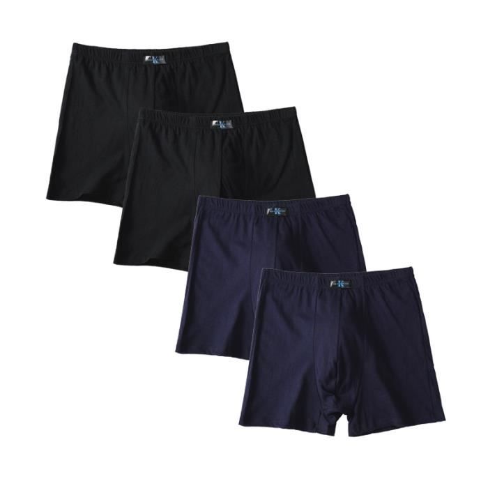 Boxer Homme Taille Large XL à 9XL | Jambes Longues, Soie Glacée, Anti-frottement, Respirant - Lot De 4 - 4