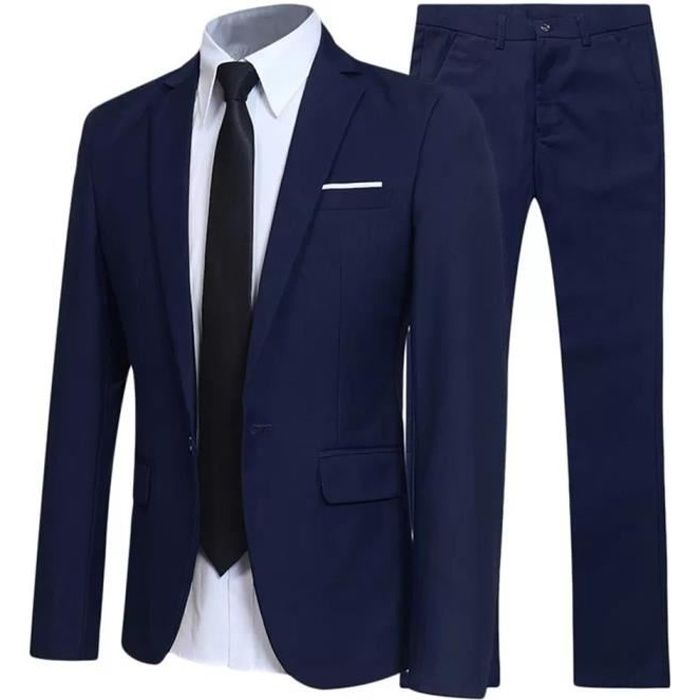(veste+chemise+pantalon+cravate)costume homme marque luxe manteau homme blazer hommes de pour blouson fbc93a bleu marin