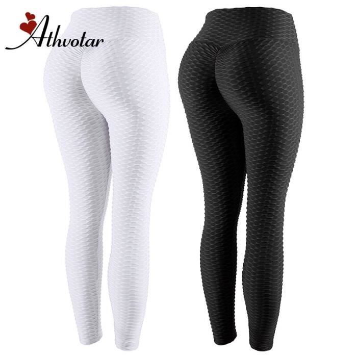 Legging De Sport Femme 3/4 Taille Haute - Coupe Fuselée, Ventre Plat - Pour Yoga, Fitness, Running - Tissu Extensible
