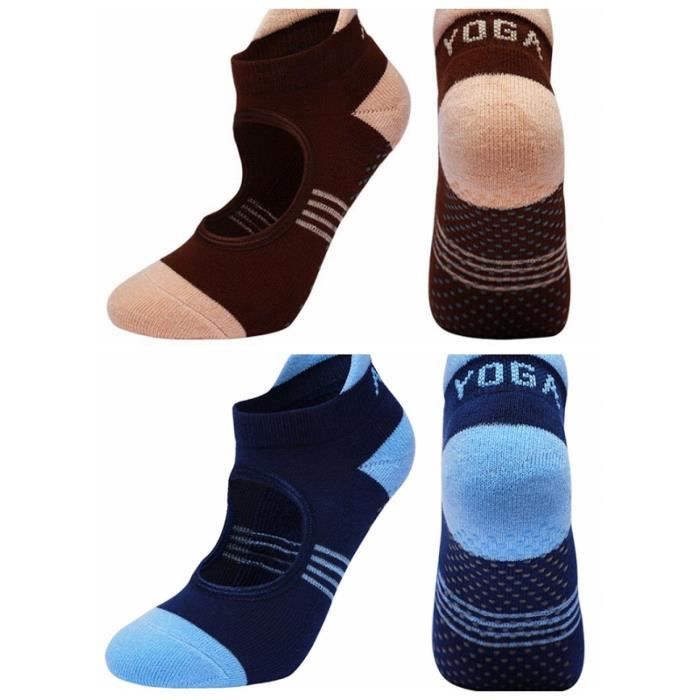 Lässig Paire de chaussettes antidérapantes bleu/gris taille 23/26 - 2