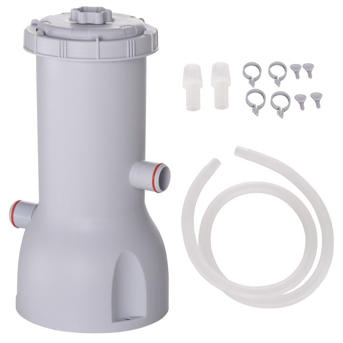 Pompe de filtration épurateur à cartouche pour piscine hors sol 3785 L/h 90 W blanc 18x18x34cm Blanc