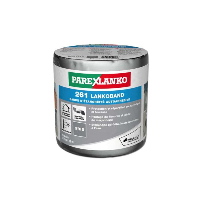Bande détanchéité autocollante pour toiture 261 Lankoband PAREXLANKO - Gris - 10 cm x 10 m