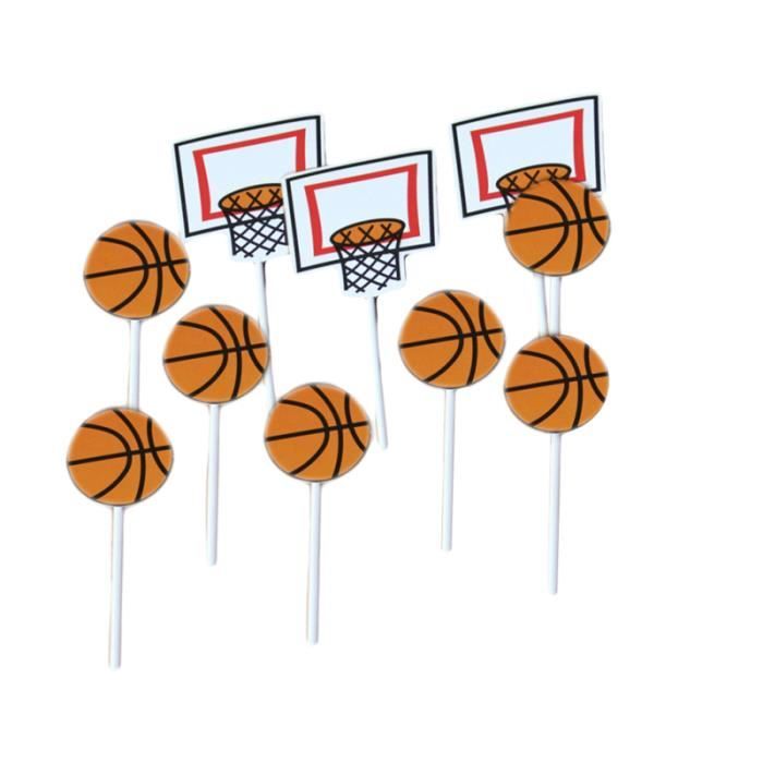 24 Pieces Basketball Cake Toppers Sport Dessert Gateau Picks Enfants Anniversaire Theme Fete Decoration Figurine Decor De Gateau Cdiscount Maison