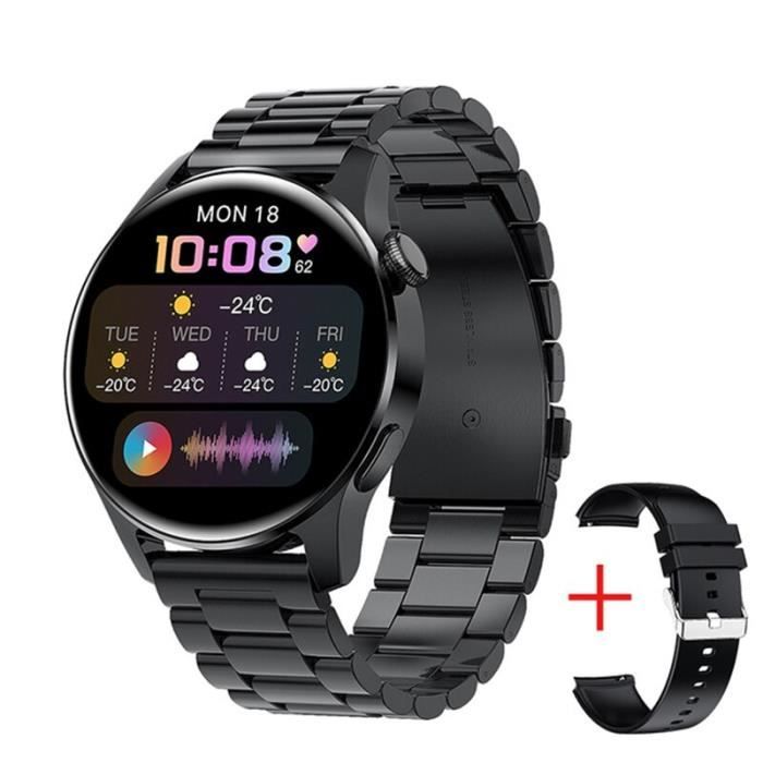 RUMOCOVO® Montre connectée pour Xiaomi et Huawei, bracelet d'activités avec suivi de la santé,Bluetooth, 2570 - Acier noir