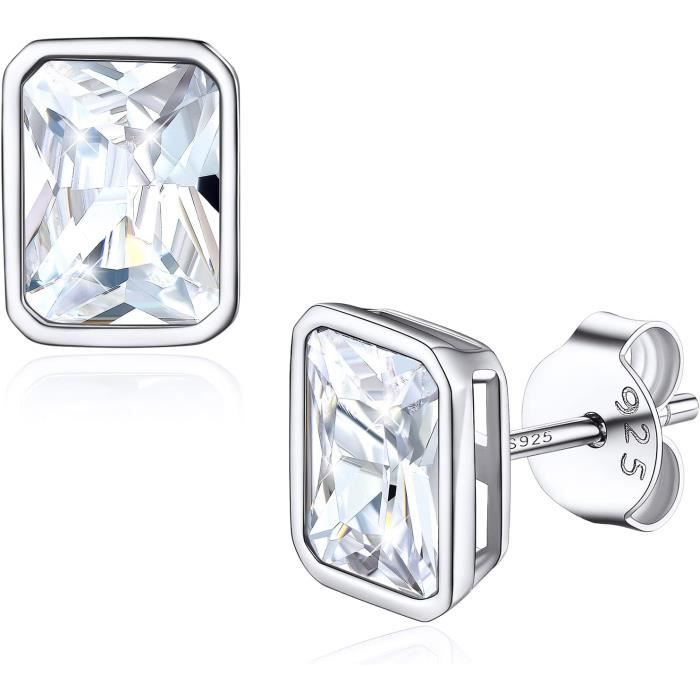 Boucles D'oreilles Pince En Argent 925 - Style Goujon, Fermoir Papillon, Sans Marque