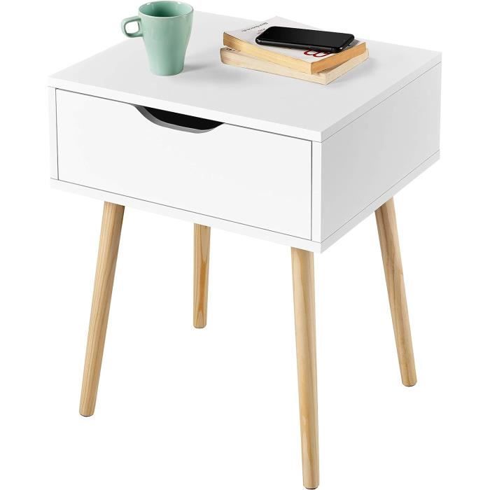 Yaheetech Table de Chevet Noir, Table de Nuit en Bois, 48 x 40 x 60 cm, Table de Bout Canapé Romantique