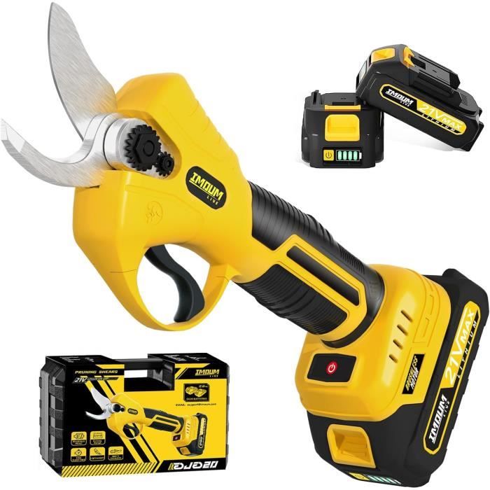 TEENO Sécateur Électrique Sans Fil 21V, 1x2000 MAh Batteries Professionnel Sécateur Lame