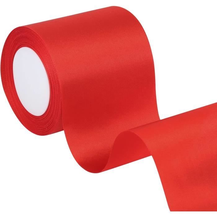 Ruban Satin Rouge 25 Mm X 66 M – Rouleau Cadeau Pour Emballage & Décoration | Noël, Mariage, Anniversaire