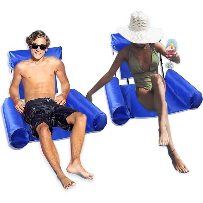 Matelas Gonflables 4 En 1 - Lot De 2 - 120x65 Cm - Pour Piscine, Plage - Adulte/enfant (jusqu'à 113 Kg)