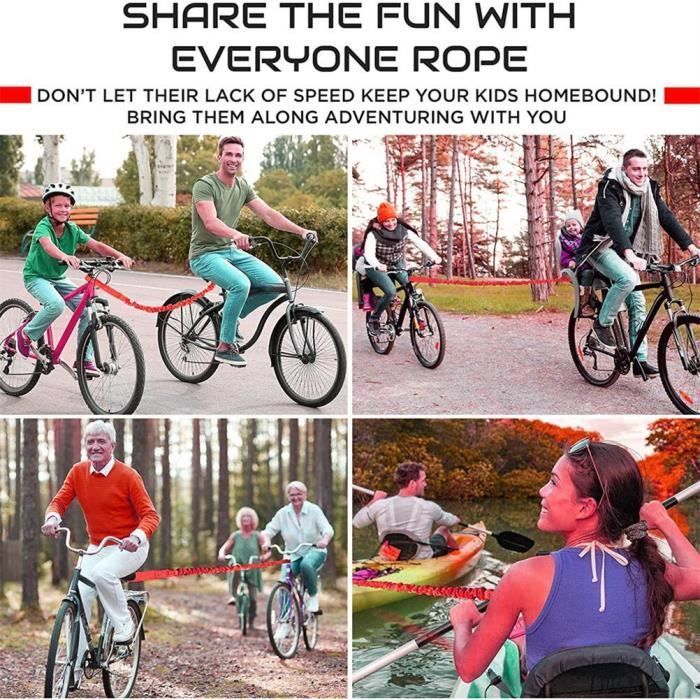 Corde De Remorquage Portable Pour Vélo - Longueur Réglable 2-2.5m - Charge 120kg