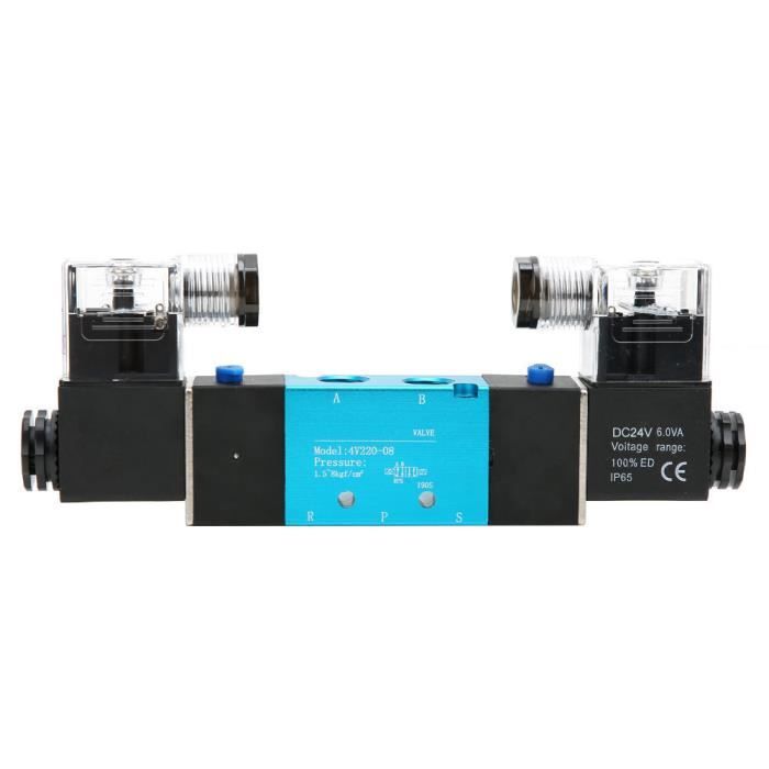 TAILONZ Electrovanne Pneumatique 4V220-08 DC12V - Double Bobine, 2 Positions/5 Voies, Raccord 1/4" BSP - Pour Systèmes Automatisés