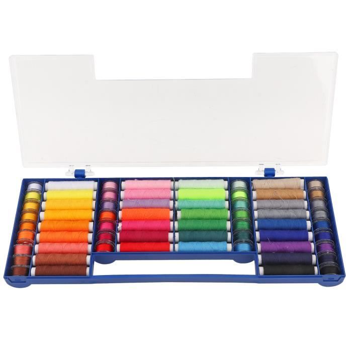 Kit d'outils de couture, boîte de rangement de fil à coudre facile à  transporter, boîte à couture de 32 couleurs poids léger