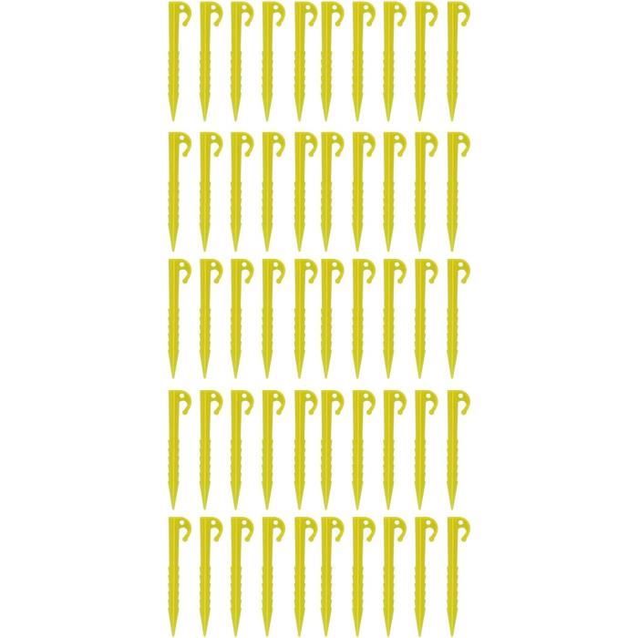 Lot de 18 piquets de tente en plastique avec 1 sac de serrage noir