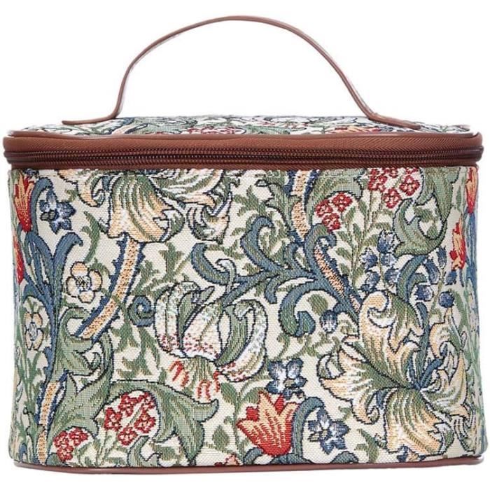 Sac De Lavage / Trousse à Maquillage Floral Gisela Graham - Crème/or - Neuf