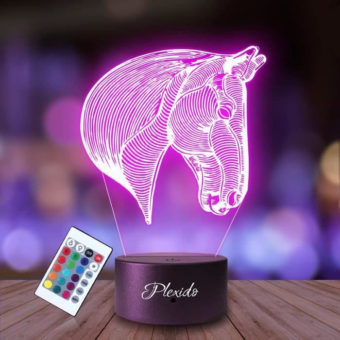 Lampe Bureau Acrylique Lampe 3D Cheval TOYANDONA - Illusion Lumineuse, USB, Décoration Chambre Bureau Hobby Horse