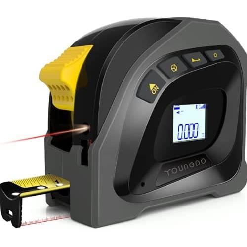 Télémètre Laser 40m YOUNGDO - Mètre Ruban 5m - Écran LCD Rétro-éclairé -  Rechargeable USB - Cdiscount Bricolage