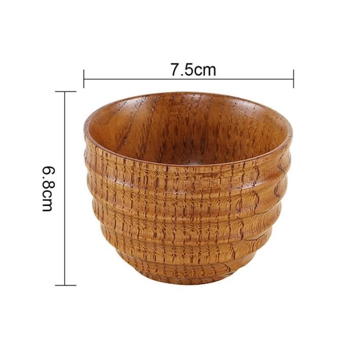2 Tasses En Bois Avec Poignée - 13,5 Oz (400 Ml) - Pour Bière, Café, Camping - Naturel & Robuste - 8