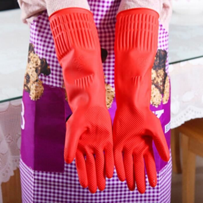 GANT DE MENAGE,Rouge-États-unis-S--Gants de nettoyage en caoutchouc souples  et confortables pour femmes, longs gants rouges de lavag - Cdiscount Au  quotidien