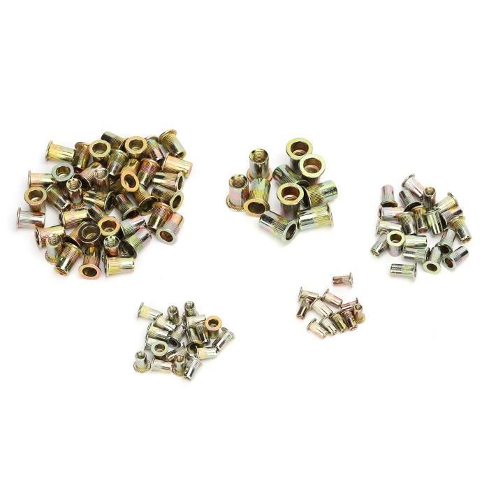 Ecrou Rivet 120 Pièces Insert Fileté Bois Ecrou Aveugle M8 Alliage de