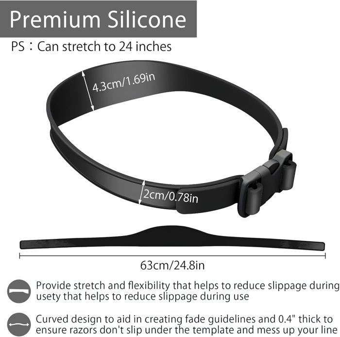 Gabarit De Rasage Et Guide De Coupe Des Cheveux, Bande Incurvée En Silicone Pour Coupe De