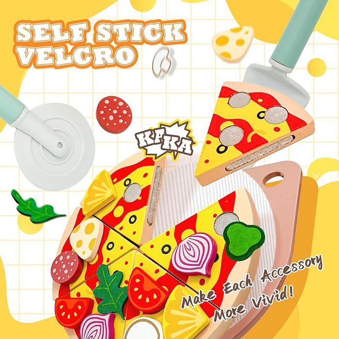 Jouets de Pizza en feutre de cuisine pour enfants, jeu de simulation de Pizza, jouets éducatifs précoces en feutre, jeu de rôle pour enfants filles et garçons