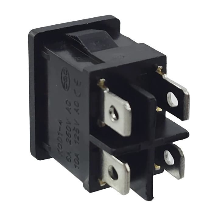 Interrupteur 2 Positions (On/Off) - 16A 250V - 2 Broches (4 Broches) - Pour Montage Sur Panneau - Dimensions Standard