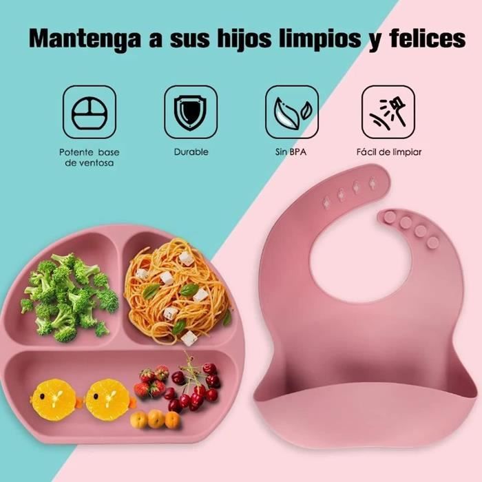 Bwaliffury Cofet Repas Bebe Silicone, 10 Pièces Ensemble D