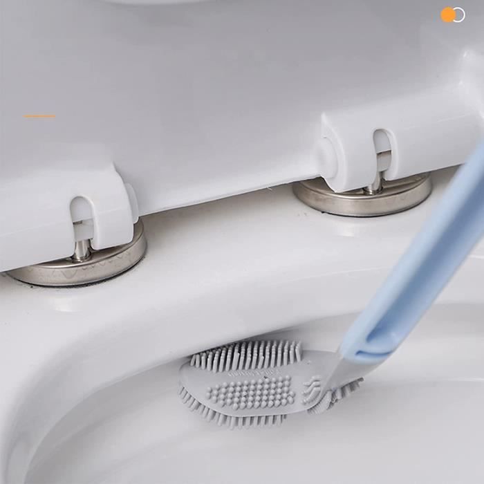 Golf brosse WC à long manche, avec base, brosse de toilette en silicone  sans extrémités mortes, pour salle de bain, bleu - Cdiscount Bricolage