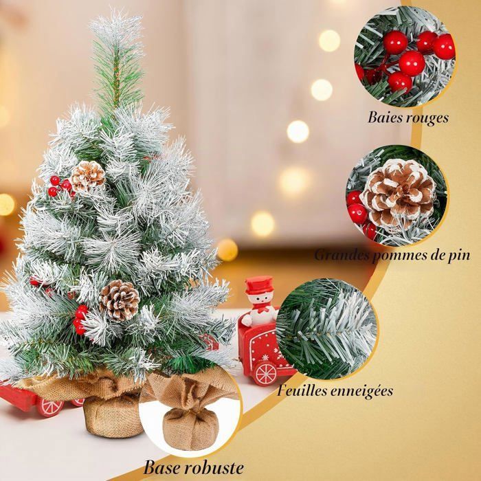 COLOFALLA 3PCS Sapins de Noël Mini Arbre de Noël Artificiel Miniature Décoration Figurine Noël Ornement Bricolage Centre de Table
