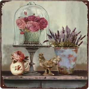 Plaque de porte décorative vintage de toilettes en métal gris 12x6cm