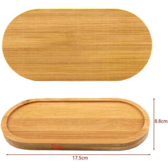 Belvanr Plateaux Ovales En Bambou 4 Pièces Plateau De Service Bambou