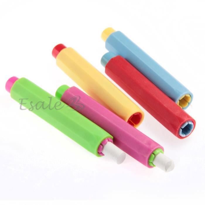 10 Pcs Porte Craie, Craie pour Tableau Noir, Plastique Porte-Craie, Porte-Craie Réglable, Porte-Craie Coloré, Pour Ecole, Bureau, Maison