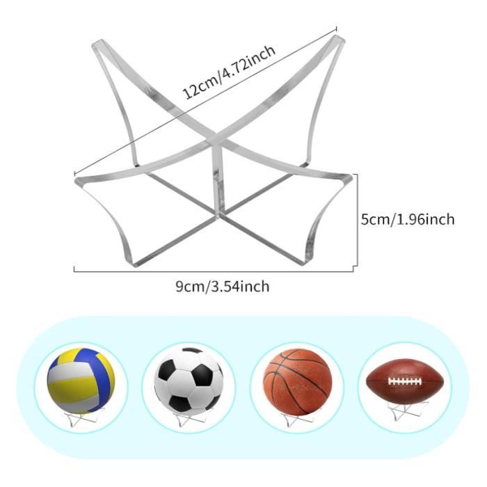 Bewudy Lot de 3 supports de balle en acrylique pour ballon de football,  basket-ball, volley-ball, rugby (12 x 5 cm) - Cdiscount Sport