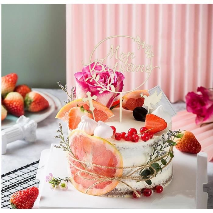 Décoration De Gâteau En Bois 'One' - Pour Premier Anniversaire De Bébé Ou Fête Prénatale (16x13 Cm)