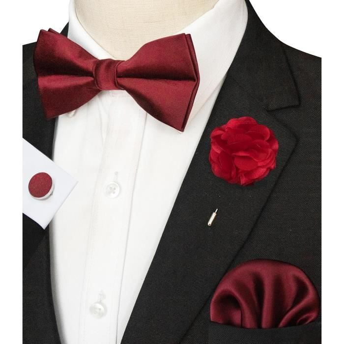 JEMYGINS Set Nœud Papillon Homme Réglable + Boutons De Manchette + Pochette – 100% Soie Multicolore Avec Coffret Cadeau Élégant