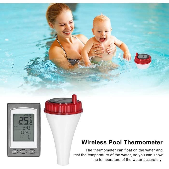 Thermomètre de piscine solaire flottant facile à lire Thermomètre