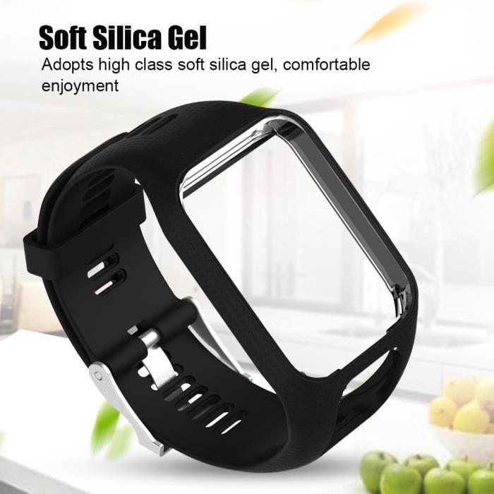 Bracelet de montre QIILU Tomtom Runner Gel de silice