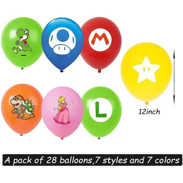 Lot de 6 Ballons Super Mario Fête d'Anniversaire