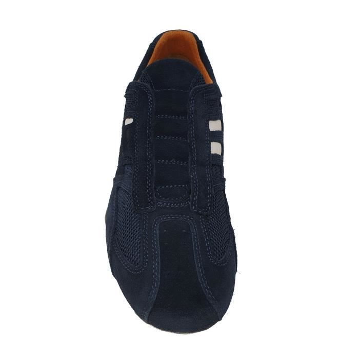 Basket Geox U Snake L Homme Dark Grey Off White Cuir Confort exceptionnel