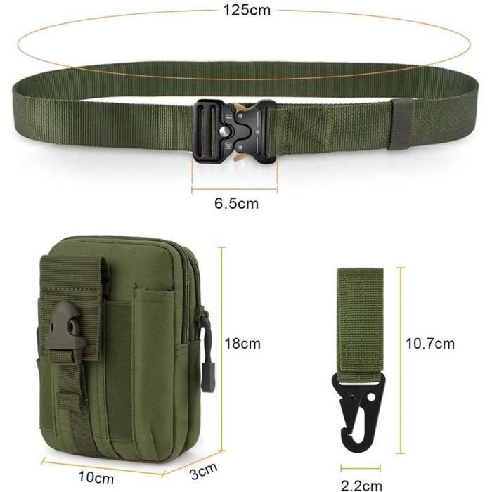 Ceinture Tactique Militaire Réglable - Nylon Avec Boucle Quick-release - Pour Randonnée, Airsoft, Outdoor