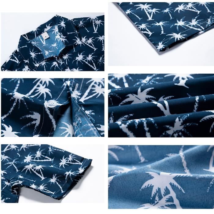 Chemise Hawaïenne Homme Taille M - Imprimé Tropical Palmiers, Planches De Surf - 100% Rayon - Neuf Sans étiquette