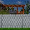 XMTECH 10 pièces Brise Vue en PVC, 250 cm x 19 cm Brise Vent pour clôture, Clôture Paravent pour Jardin Balcon, Gris-3