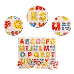 JOUET À BASCULE Puzzle en bois Alphabet Nombre Graphique Jouet Édu