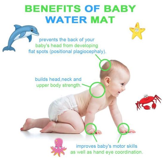 Jcu Tapis D Eau Mat Bebe Gonflable Jouet Enfant Educatif Ocean Requin Cdiscount Puericulture Eveil Bebe